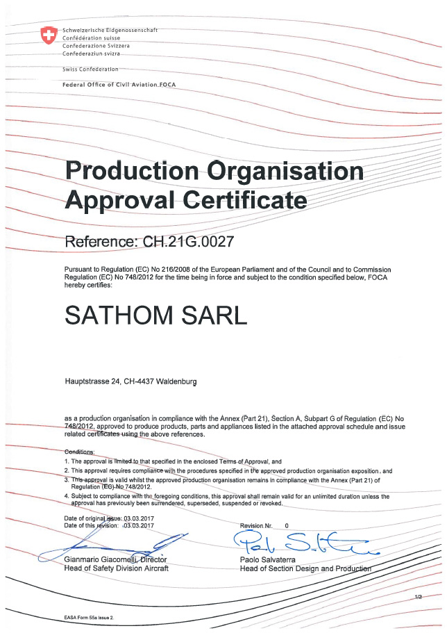 Production Organisation Approval Certificate